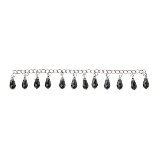 Black Teardrop Glass Beads Chain, 15mm by Bead Landing&trade; {4}