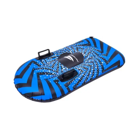 Pool Central 3.2ft. Inflatable Long Black & Blue Ride-On Pool Float & Snow Tube {1}