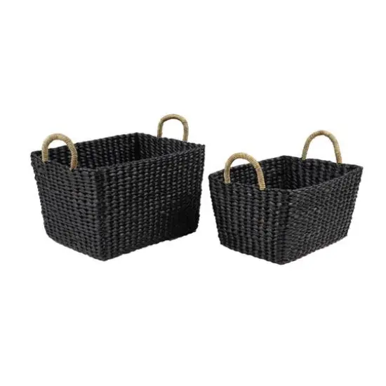 Black Banana Leaf Eclectic Storage Basket Set {8}