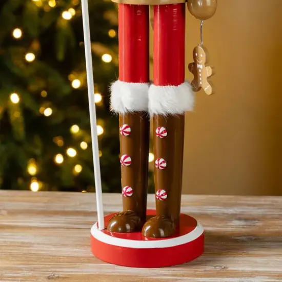 Glitzhome&reg; 24"H Wooden Christmas Gingerbread Man Nutcracker {6}