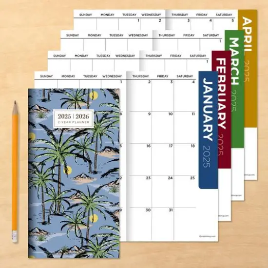 TF Publishing 2025 - 2026 Aloha Palms Small Monthly Pocket Planner {8}