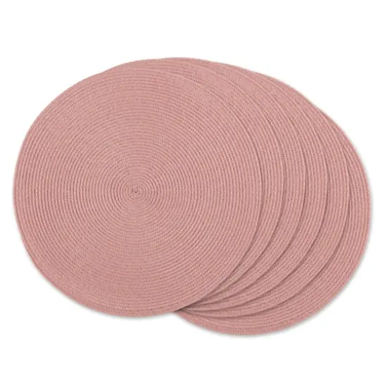 DII&reg; Round Plastic Woven Placemats, 6ct. Pink Sorbet {1}