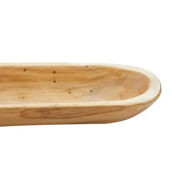 Brown Natural Ship Teak Wood Rustic Tray {7}