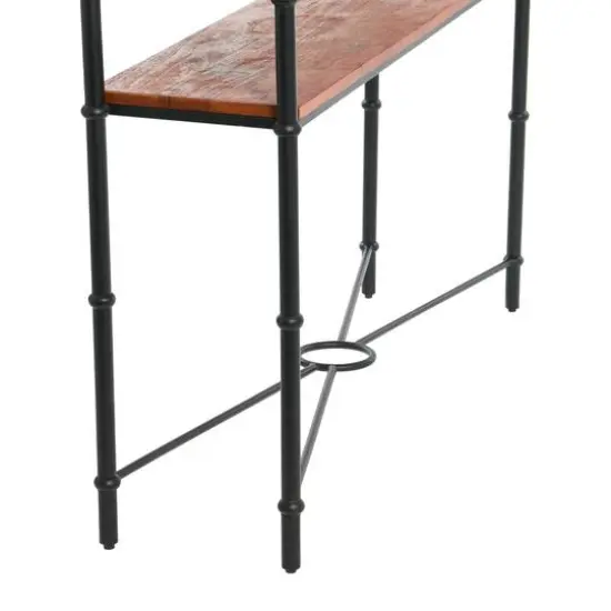 Hello Honey® 48" Saratoga Rustic Wood & Metal Console Table Warm Walnut {6}