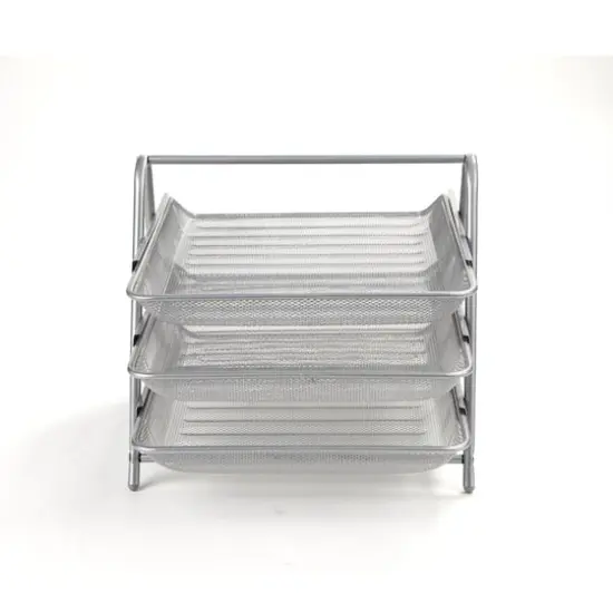 Mind Reader Desk Organizer with 4 Sliding Trays Silver {8}