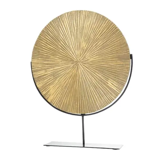 CosmoLiving by Cosmopolitan Gold Metal Contemporary Sculpture, 23" x 18" x 4" {3}