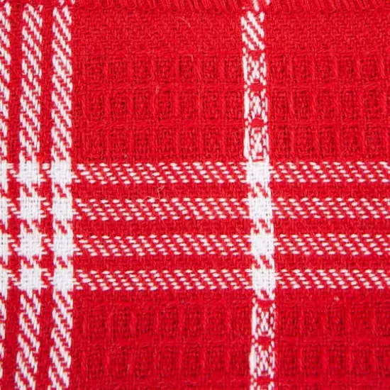 DII&reg; J&M Red Waffle Weave Dishtowel & Dishcloth Set {6}
