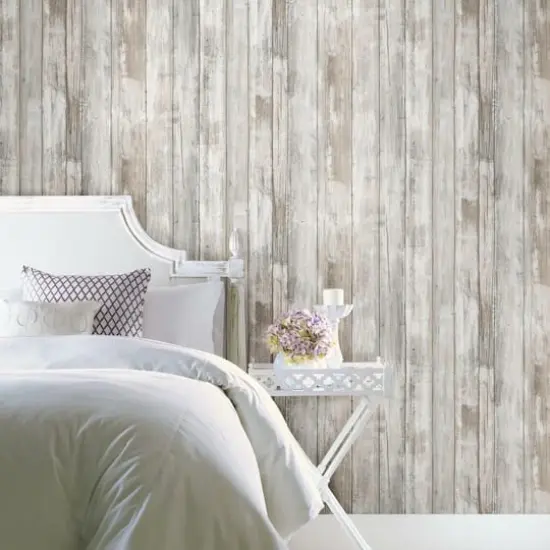 RoomMates Weathered Planks Peel & Stick Wallpaper Brown {4}
