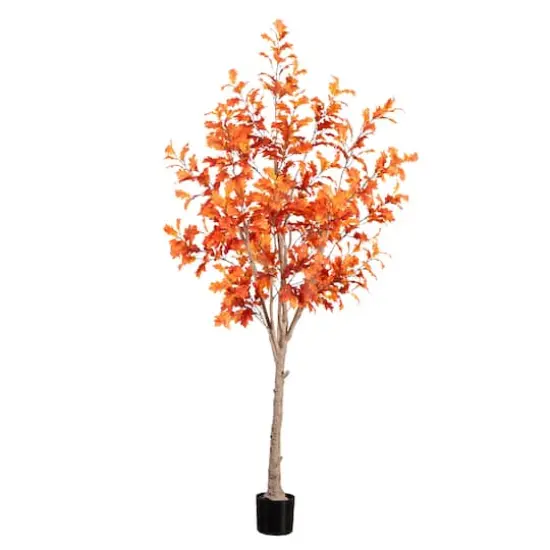 8ft. Potted Artificial Autumn Oak Tree {1}