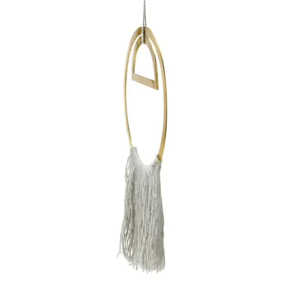 Hello Honey&reg; Gold Round Metal Wall Hanging with Tassel {6}