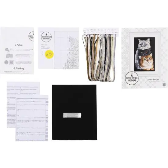 Thea Gouverneur Three Cats Black Cross Stitch Kit {3}