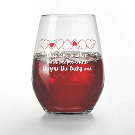 15oz. True Love Lucky Ones Printed Stemless Wine Glass {3}