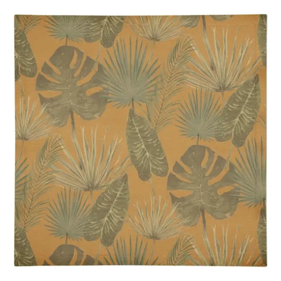Tropical Palm Cotton Twill Napkin Yellow {1}
