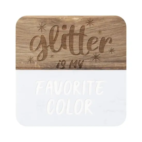 Craft Express 4ct. 3.93" x 3.93" Coaster Marble & Wood Laserable Square {4}