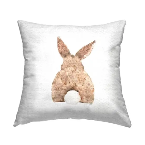Stupell Industries Brown Rabbit Tail Cute Animal, Brown Rabbit Tail Cute Animal Outdoor Printed Pillow {1}