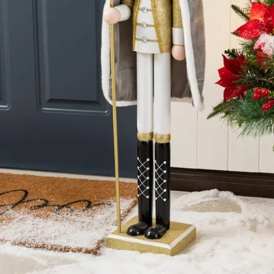 Glitzhome® 42"H Wooden Christmas Gold Dressed King Nutcracker {6}