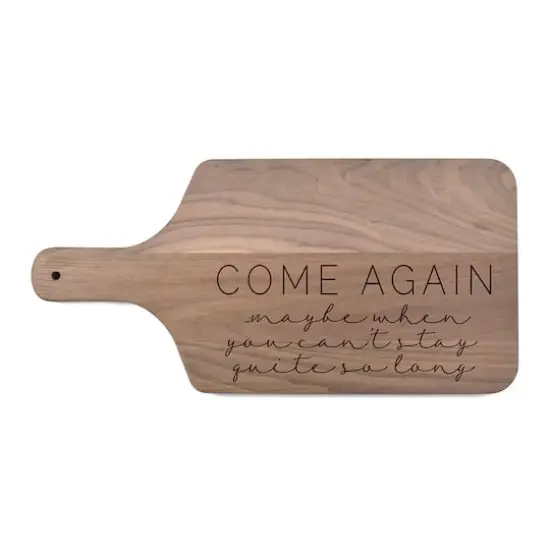 17" Come Again Walnut Paddle Cutting Board {1}