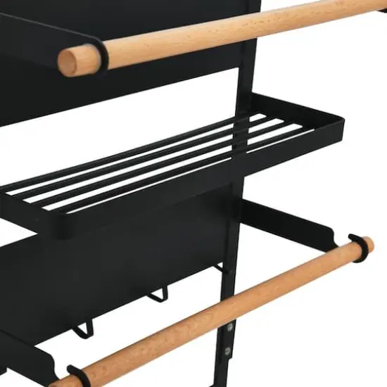 Household Essentials 26" Metal Magnetic Organizer Rack Black {8}