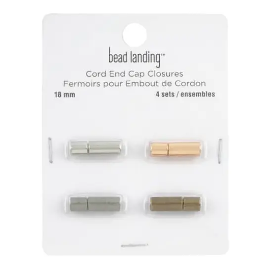 18mm Cord End Cap Closures, 4ct. by Bead Landing&trade; {4}