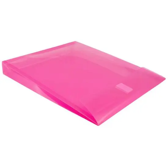 JAM Paper VELCRO&reg; Closure 9.75" x 11.75" Expandable Open End Envelopes, 12ct. Fuchsia {6}
