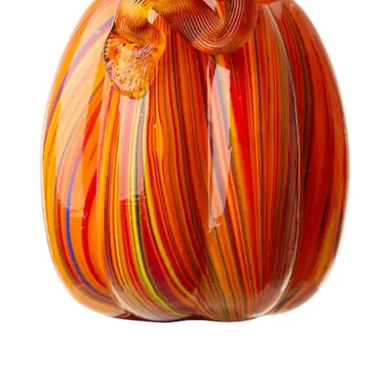 Glitzhome&reg; 5.5" Multi Striped Glass Pumpkin {7}