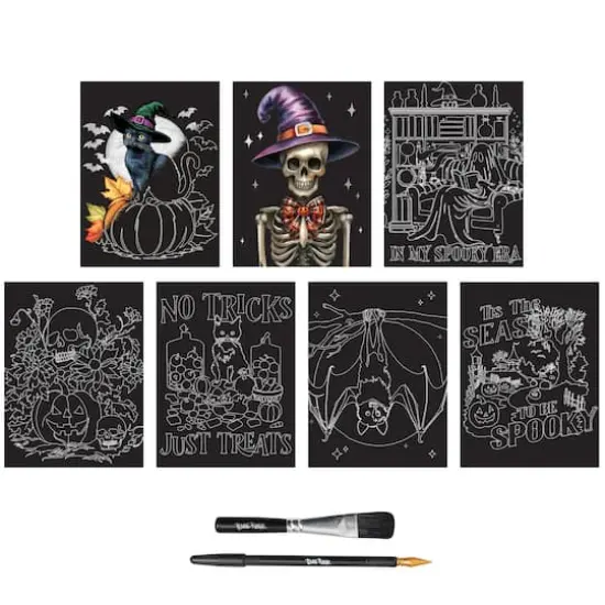 Brea Reese&trade; 6" x 8" Spooky Season Scratch Art Paper Pad {3}