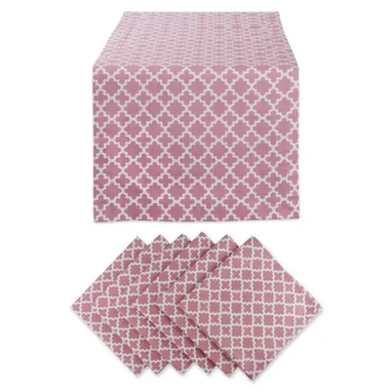 DII&reg; Lattice Table Runner & Napkins Set Gray {2}