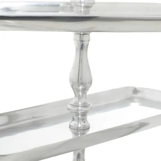 19" Silver Aluminum 3-Tier Tray Stand {6}