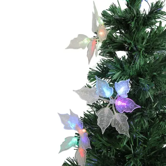 3ft. Fiber Optic Color Changing Artificial Christmas Tree with Star & Flower Decorations {3}