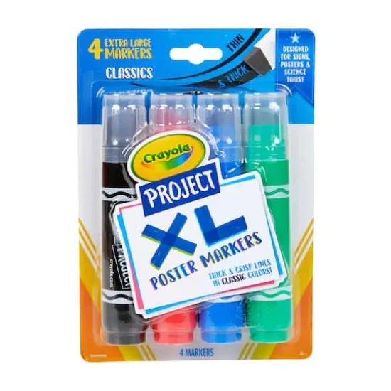 Crayola&reg; Project XL Classic Poster Markers, 3 Packs of 4 {3}