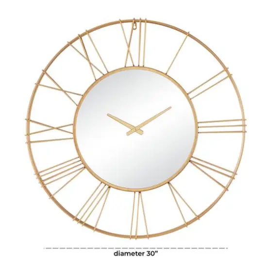 30" Glam Wall Clock Gold {7}