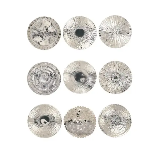 Silver Stainless Steel Glam Wall D&eacute;cor Accent Set {1}