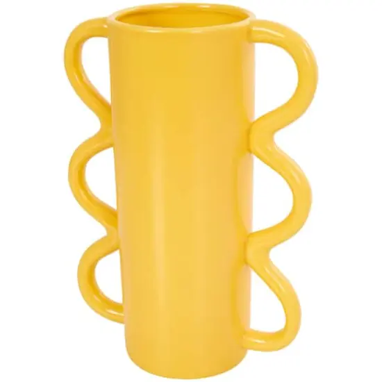 CosmoLiving by Cosmopolitan Bright Ceramic Wavy Handle Vase Set {6}