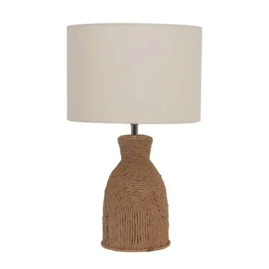 Hello Honey® 19" Paper Weaving Rope Table Lamp With Cotton Shade {1}