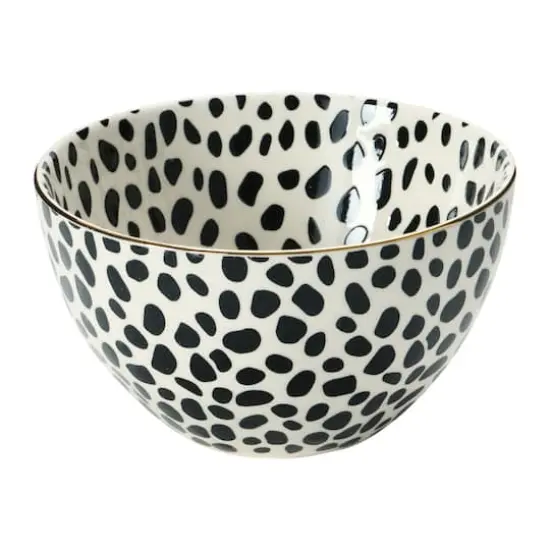 Hello Honey&reg; 5'' Black & White Round Stoneware Bowl, 4ct. {4}
