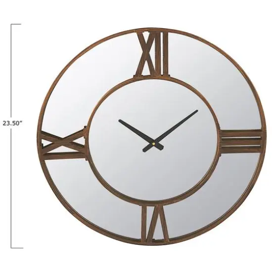 Hello Honey® 23.5'' Metal Wall Clock Mirror with Antiqued Bronze Finish Trim {3}