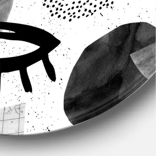 Designart - Collage of Eyes & Doodles In Contemporary Style II - Modern Metal Circle Wall Art {5}