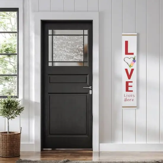 39.25" Valentine's Day Love Lives Here Wooden Porch Board Sign {3}