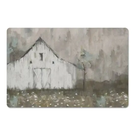 White Distressed Barn 18" x 27" Floor Mat {1}