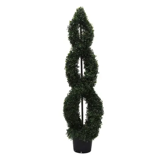 5ft. Green Boxwood Double Spiral Topiary Tree {1}