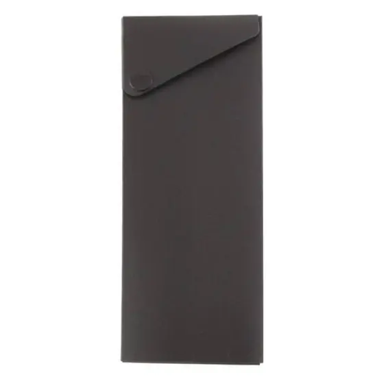 JAM Paper Sliding Pencil Case with Button Snap, 6ct. Black {1}