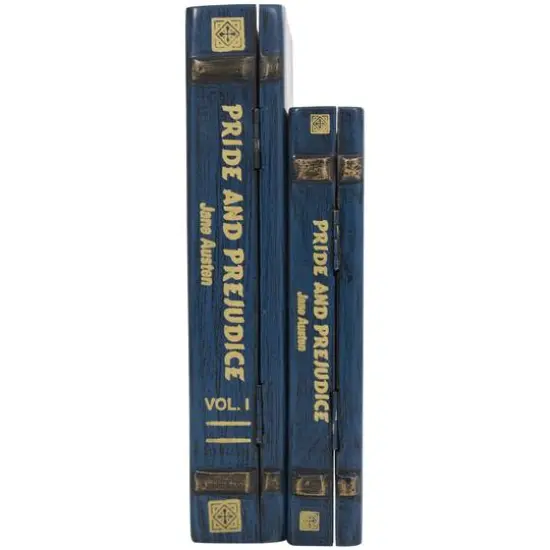 Blue Wooden Pride and Prejudice Storage Faux Book Box, 2ct. {9}