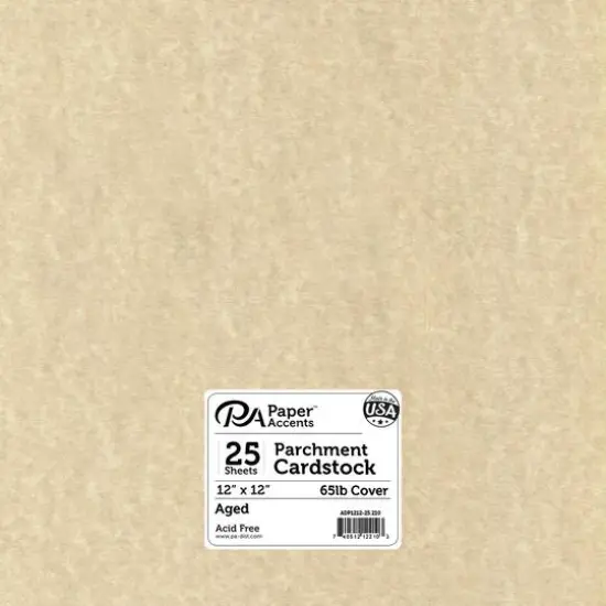 PA Paper&trade; Accents 12" x 12" 65lb. Parchment Cardstock, 25 Sheets Aged {1}