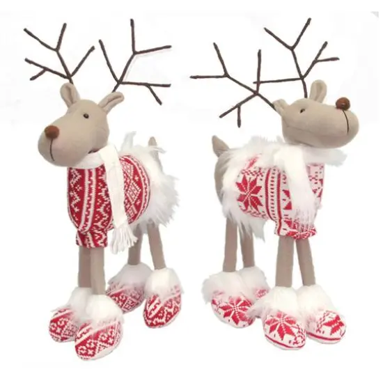 15" Santa's Workshop Good Cheer Standing Reindeer Set {1}