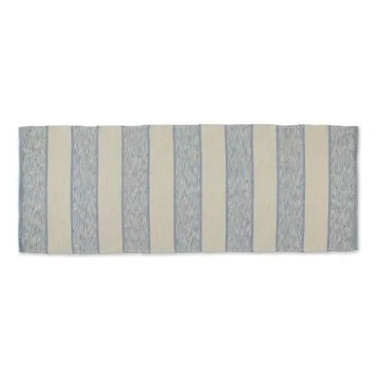 DII&reg; Variegated Stripe Recycled Yarn Floor Runner, 2ft. x 6ft. Stonewash Blue {1}