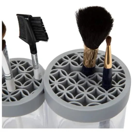 Simplify Gray 2 Compartment Cosmetic Brush Holder {5}
