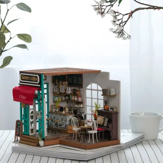 Rolife&reg; Simon's Coffee Shop DIY Miniature House Kit {15}