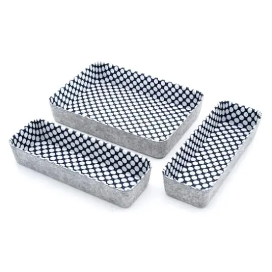 Welaxy Felt 3 Piece Polka Dot Drawer Organizer Set {4}
