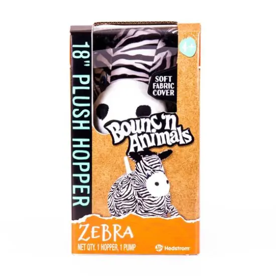 Hedstrom 18" Zebra Plush Hopper Ball With Pump {4}