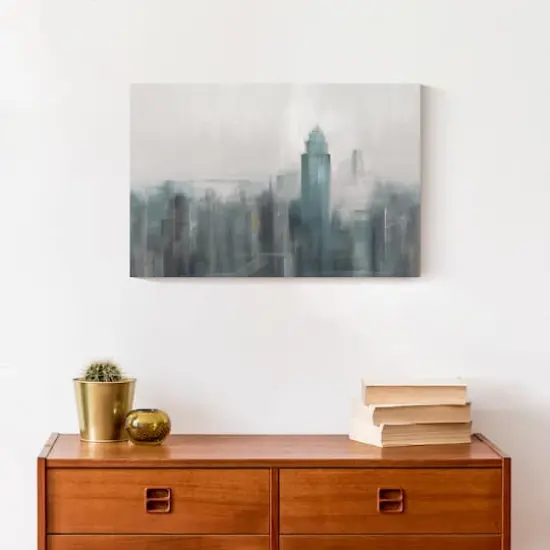 Blue Abstract Skyline 18" x 12' Canvas Wall Art {5}